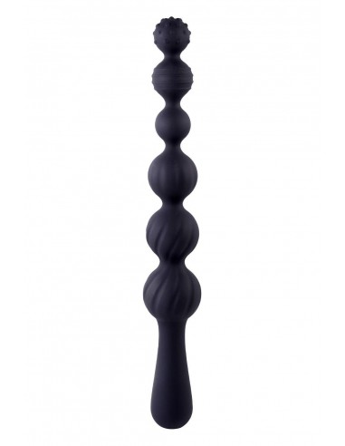 NMC 9.5 INCH RIBBED SILICONE ANAL BALL BEADS BLACK